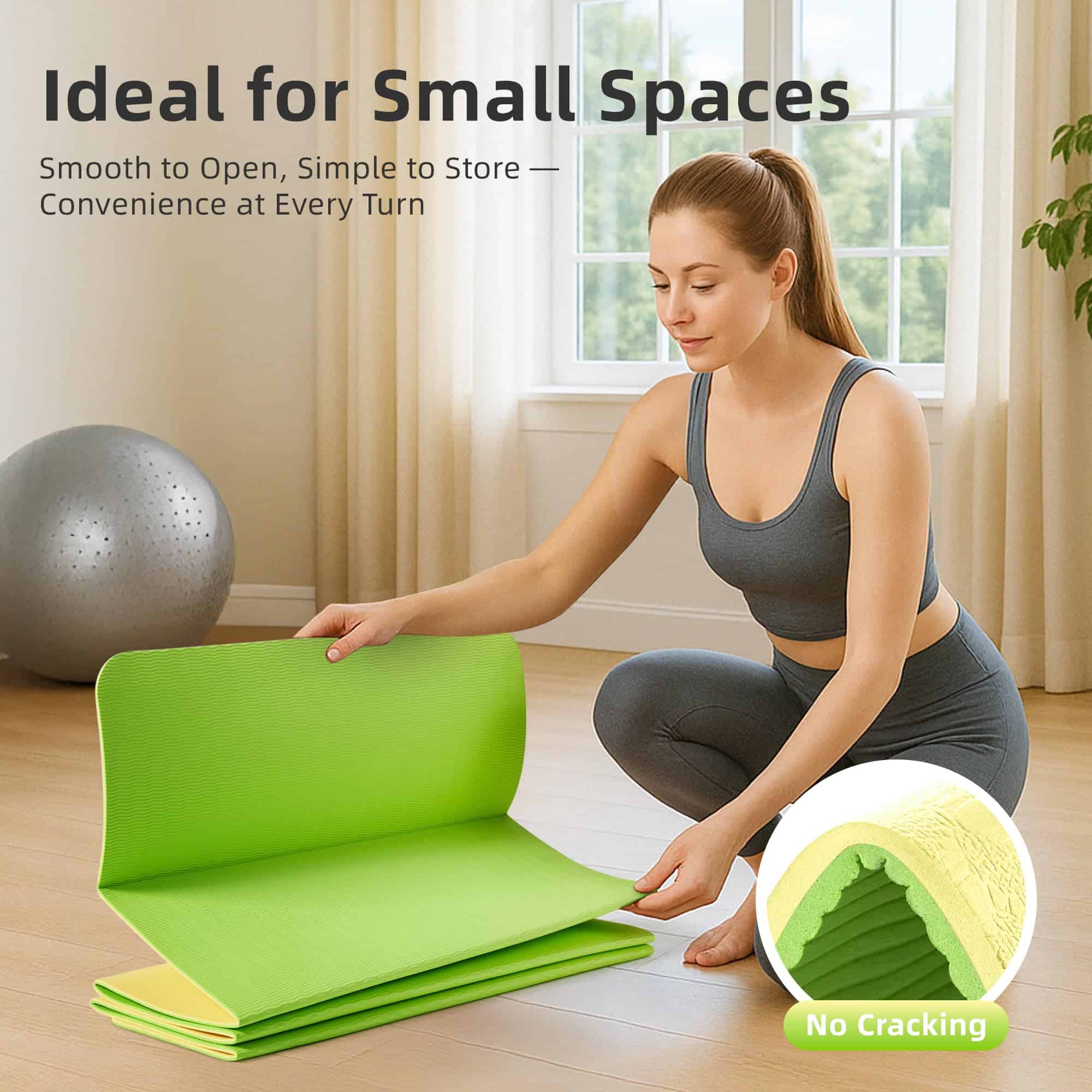 Tapete de Yoga Plegable para Viaje GymCope � 72"x24"x1/4" - Imagen 9