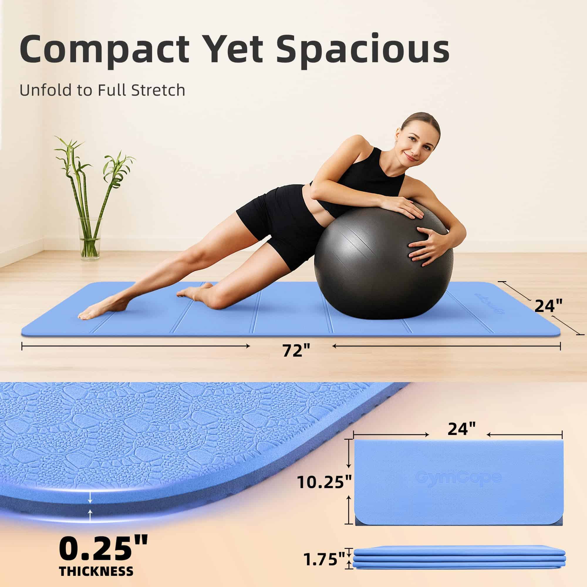 Tapete de Yoga Plegable GymCope - -Azul - Imagen 4