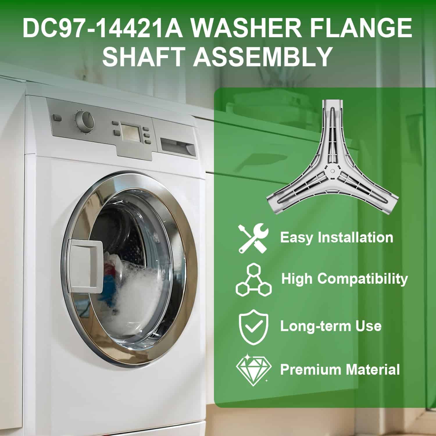 Ensamble de Eje de Brida DC97-14421A Compatible con - Imagen 8