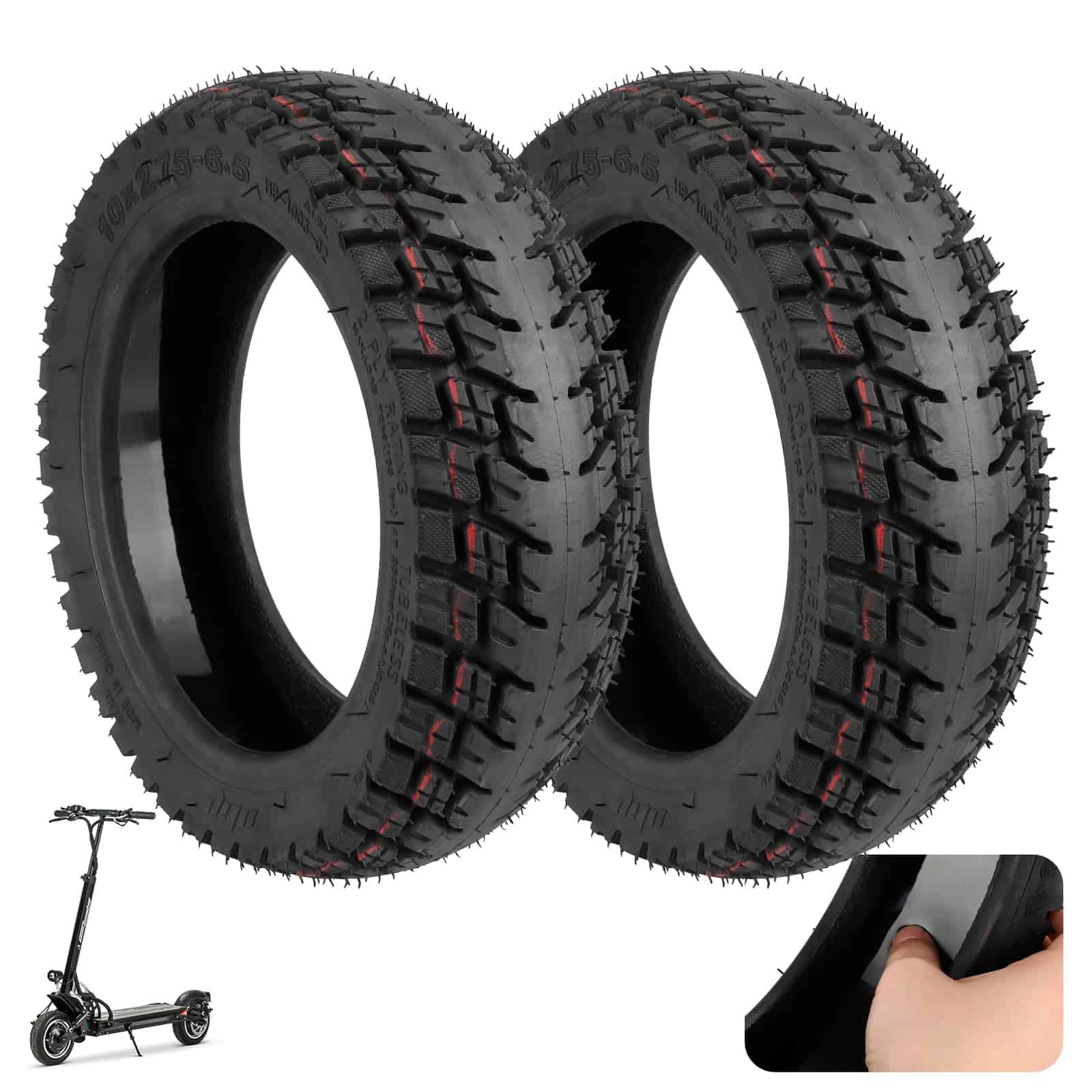 ulip (Paquete de 2) Llanta de Vacío 10x2.75-6.5 Pulgadas