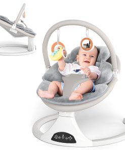 Columpio Eléctrico para Bebés con -s) (Gris)
