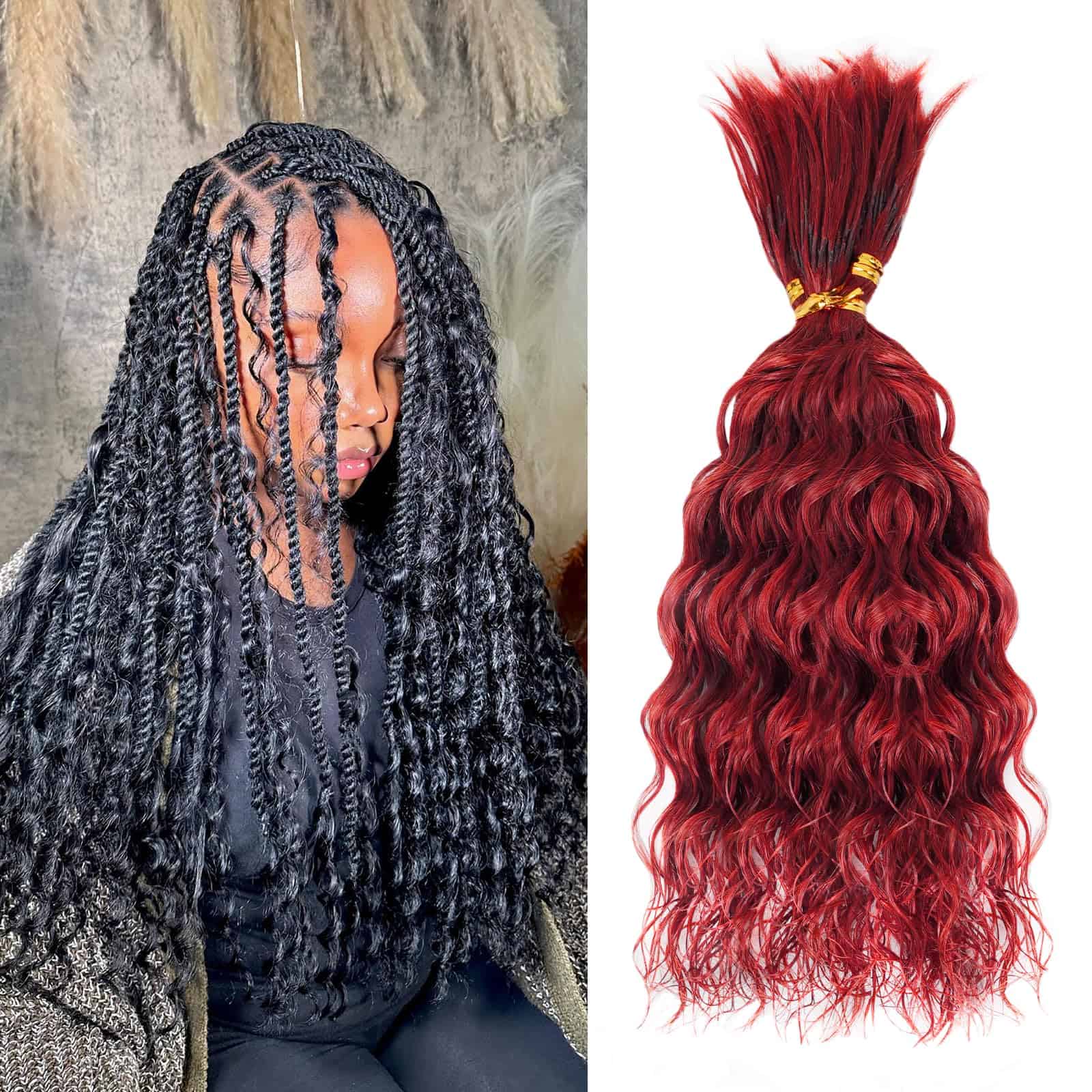 Cabello trenzado para braids boho rizado pre-dividido a