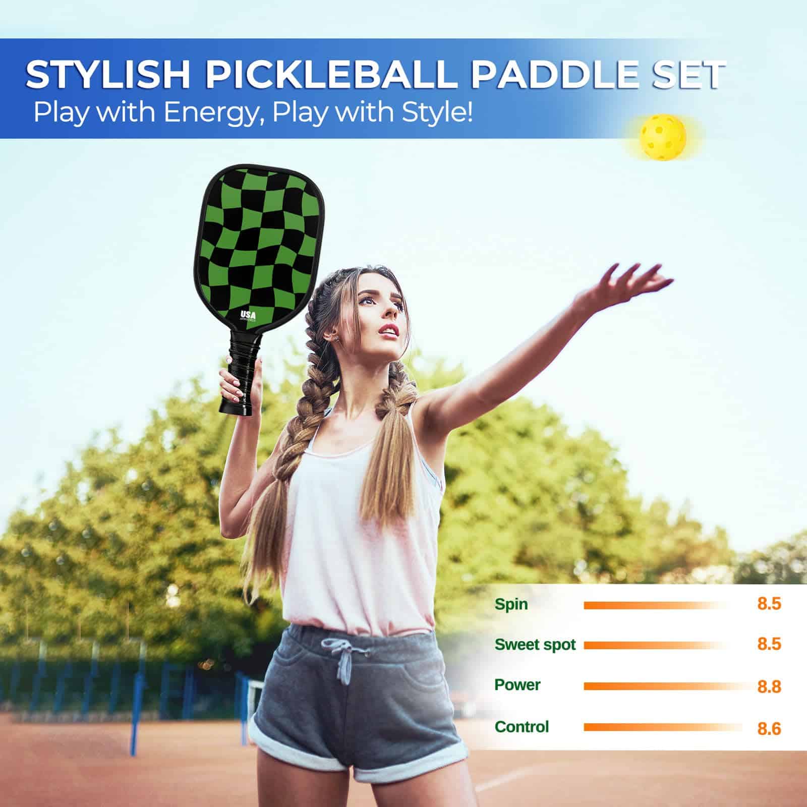 Paletas de Pickleball THVRUE, Set de 2/4 Raquetas de - Imagen 3