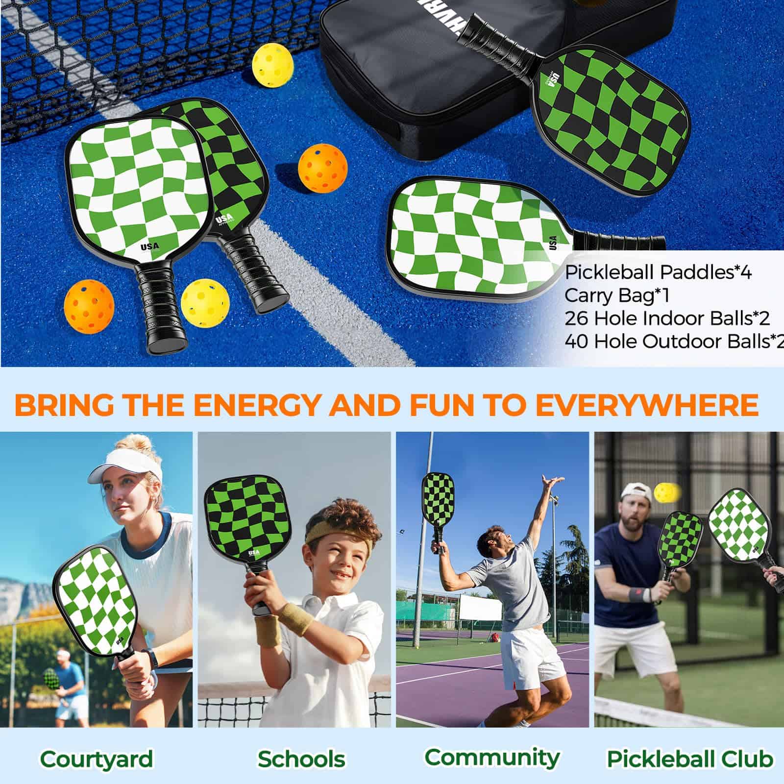 Paletas de Pickleball THVRUE, Set de 2/4 Raquetas de - Imagen 7