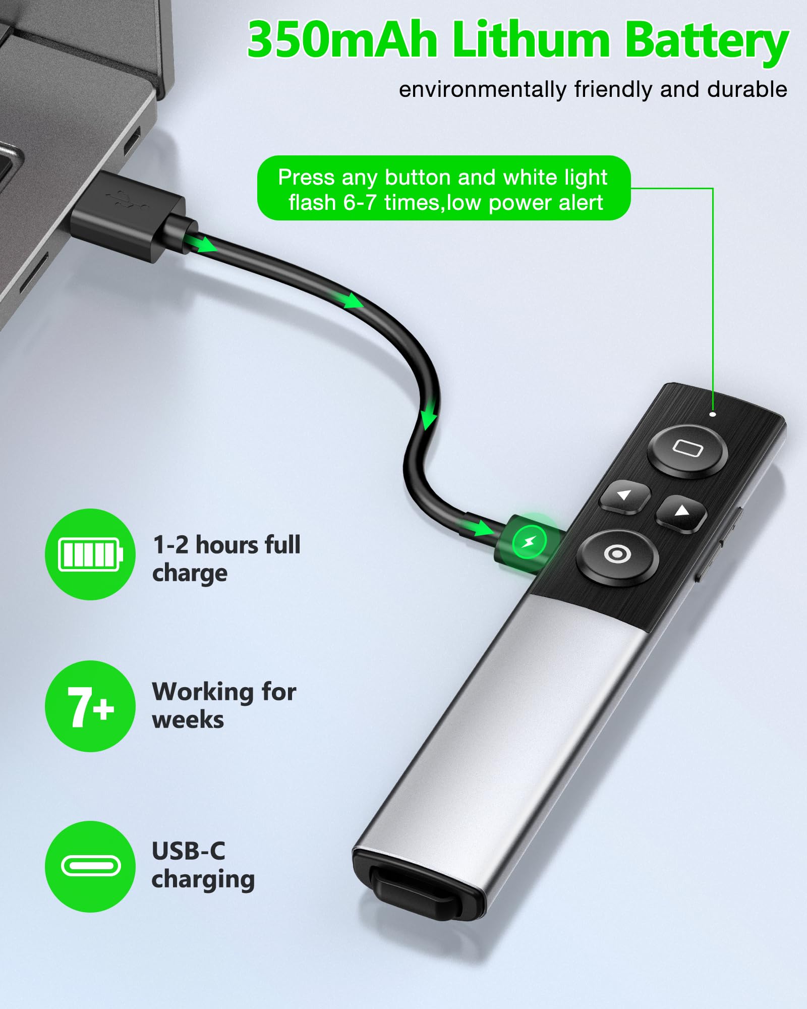 Clicker inalámbrico para presentaciones, Clicker USB Tipo C - Imagen 6