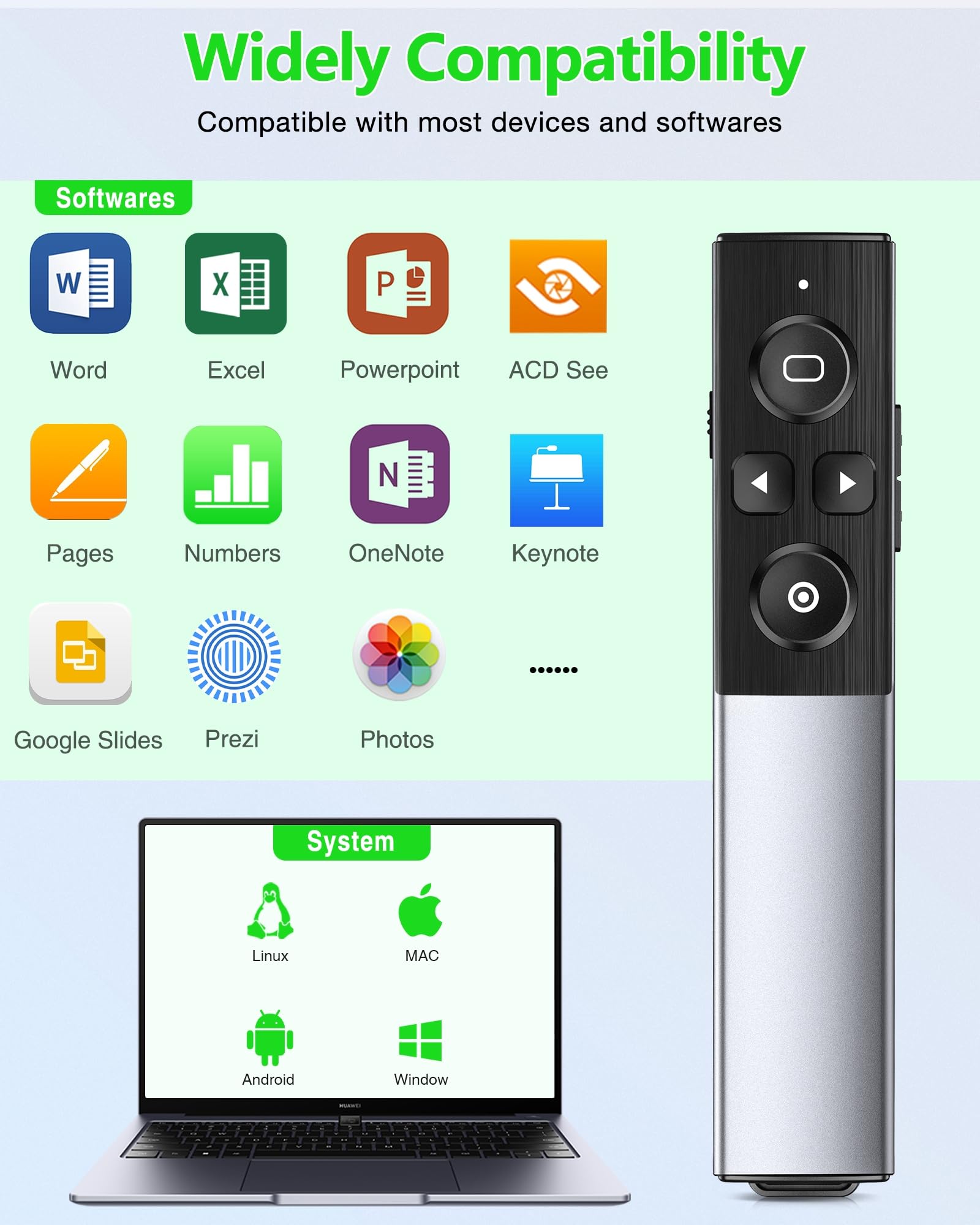 Clicker inalámbrico para presentaciones, Clicker USB Tipo C - Imagen 10
