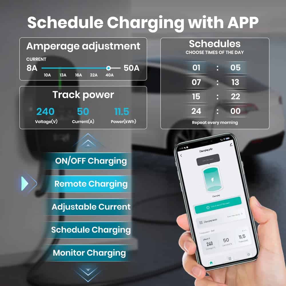 Cargador AWESAFE Nivel 2 para Tesla, Cargador Móvil de 48 - Imagen 6
