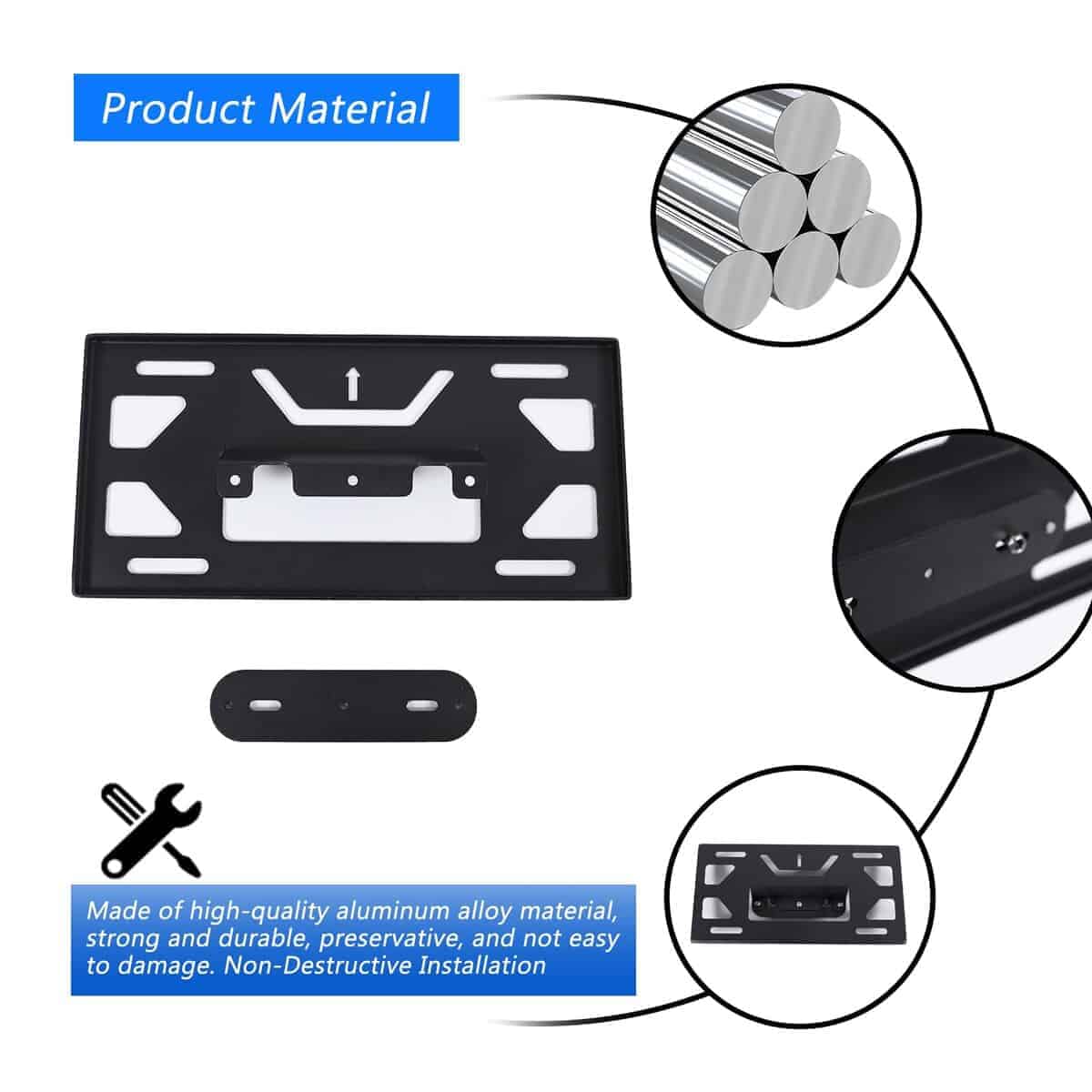 Marco de matrícula delantera de coche de aleación de - Imagen 7