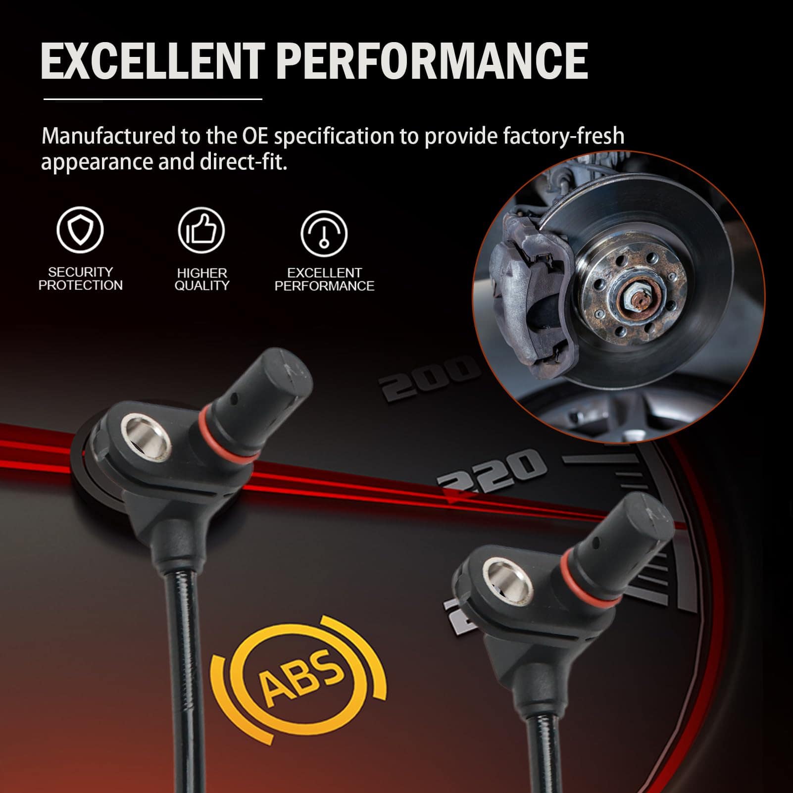 Fraylis 4PCS Sensor de Velocidad de la Rueda ABS para - Imagen 3