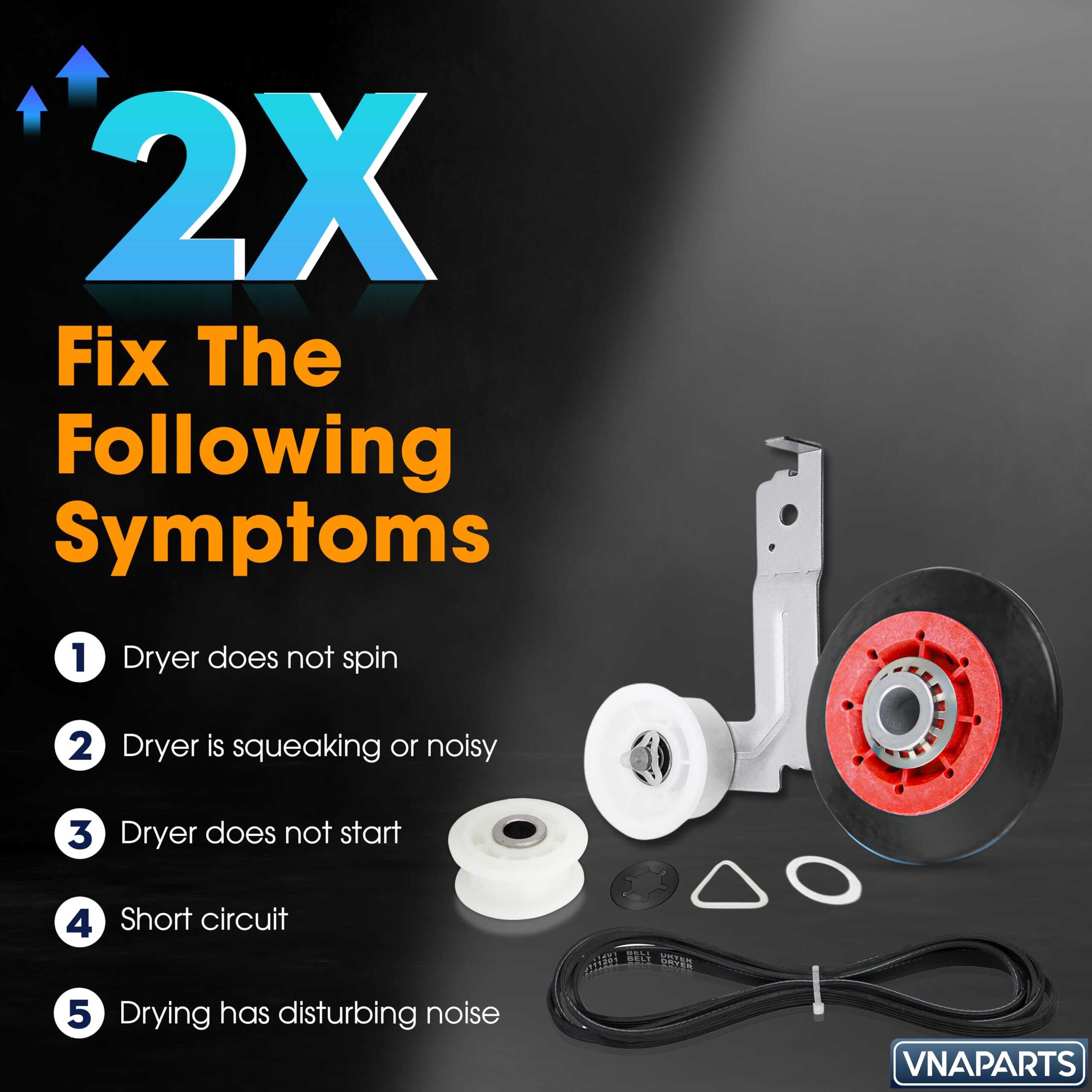 Kit de Reparación de Secadora 4392067 y Polea de la Correa - Imagen 5