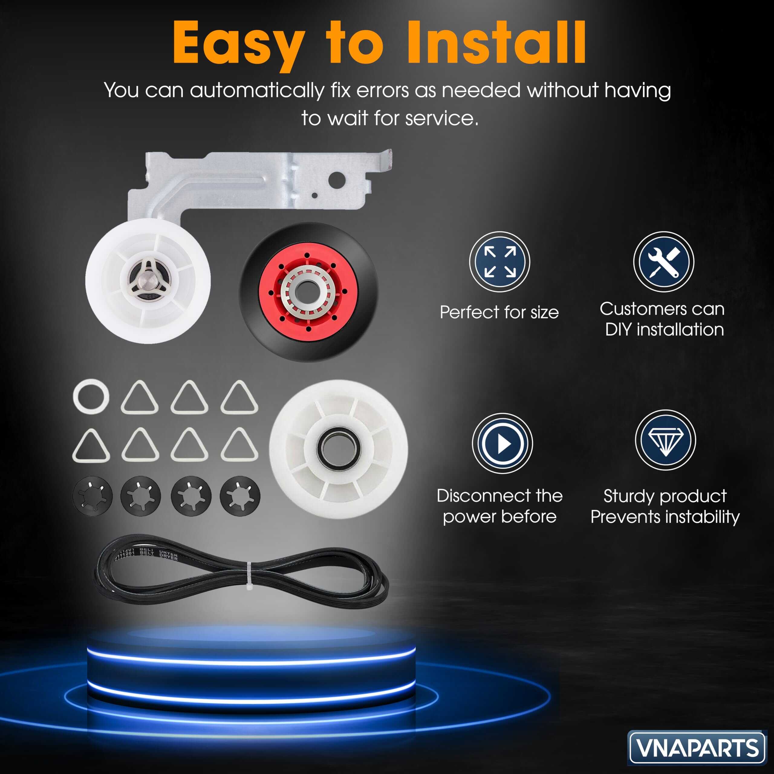 Kit de Reparación de Secadora 4392067 y Polea de la Correa - Imagen 7