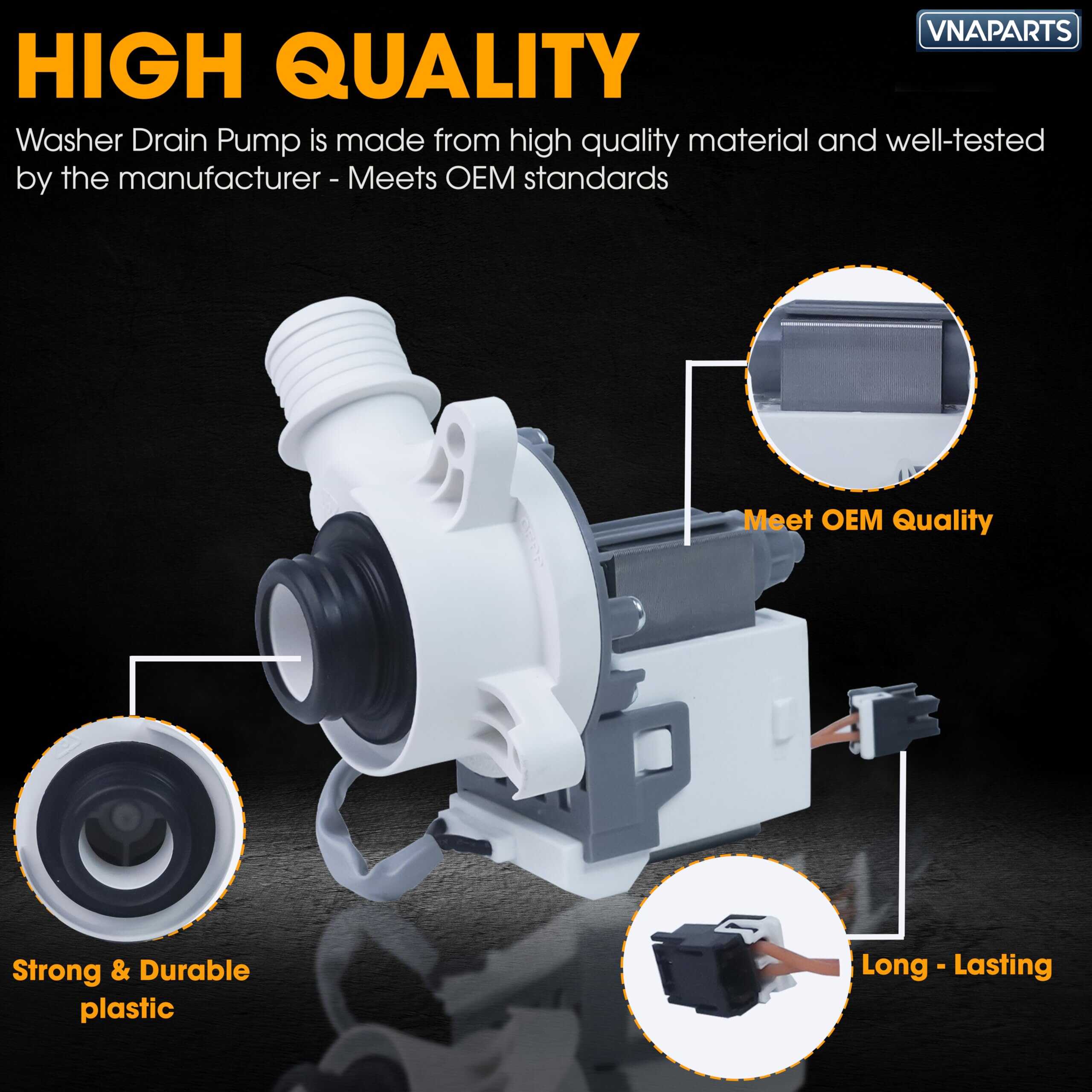 Motor de Bomba de Drenaje para Lavadora VNAPARTS - Imagen 6