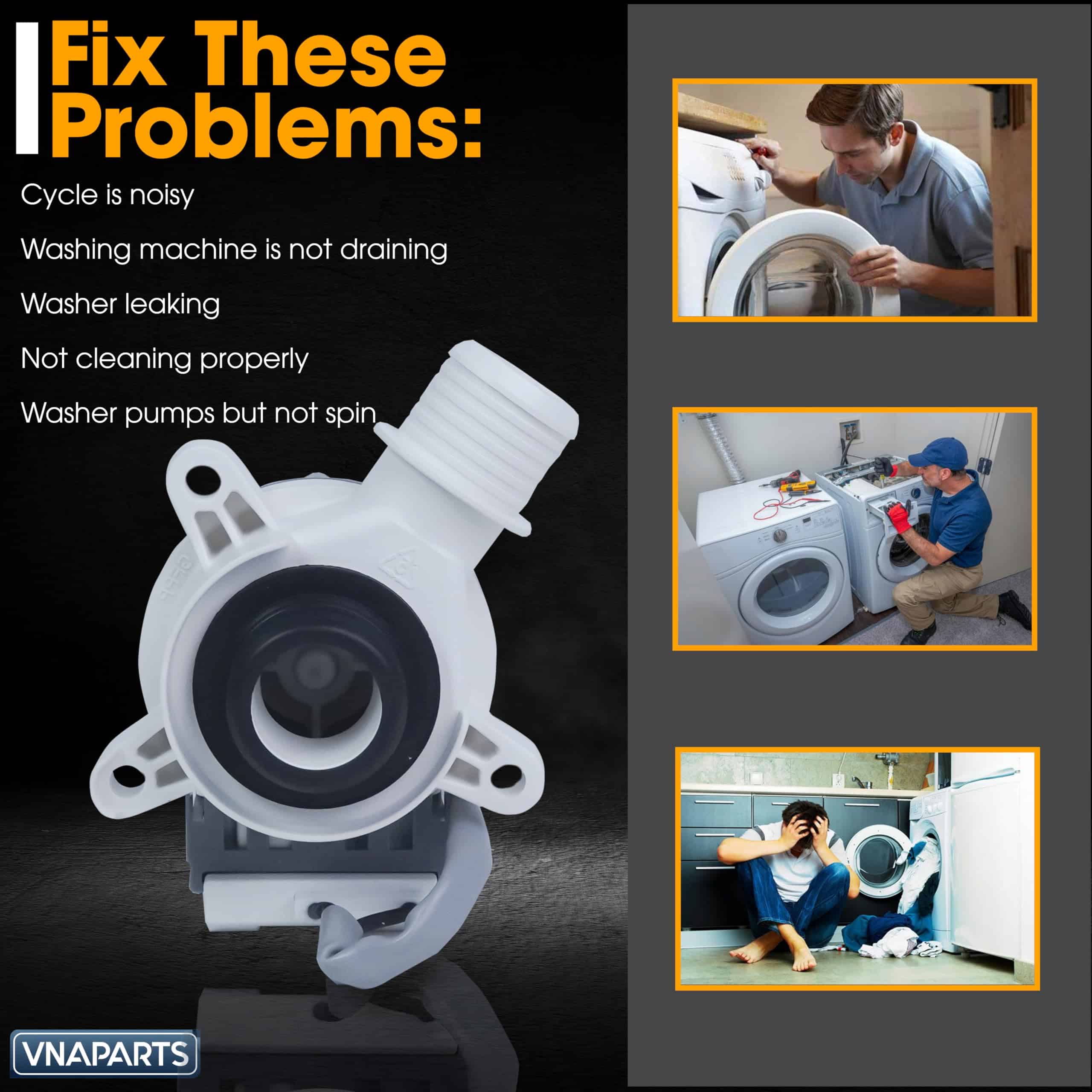 Motor de Bomba de Drenaje para Lavadora VNAPARTS - Imagen 4