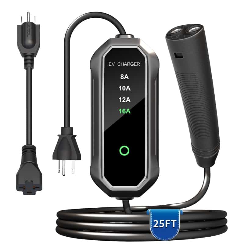 Cargador Portátil RYCHEENI 16A para Tesla con Cable de 25