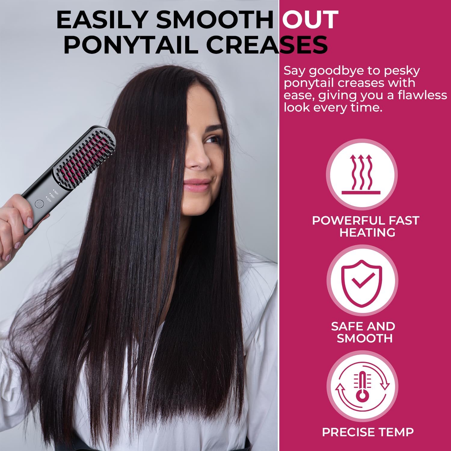 Cepillo Alisador Inalámbrico, Peine Alisador de Viaje - Imagen 6