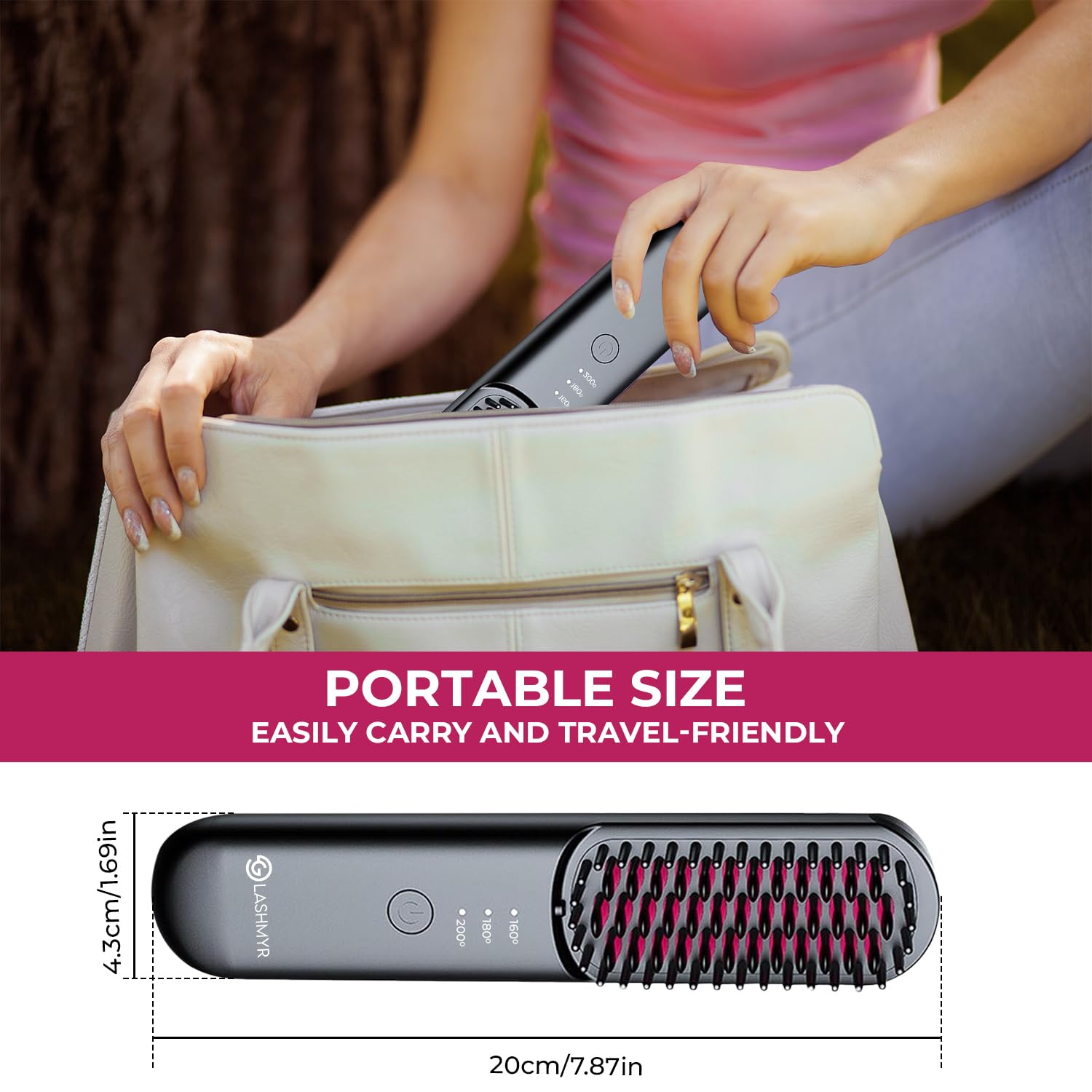 Cepillo Alisador Inalámbrico, Peine Alisador de Viaje - Imagen 8