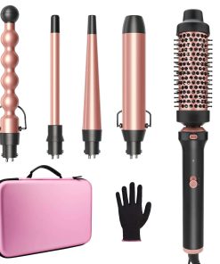 Set de Rizadores GSKY 5 en 1, Rizador de Pelo con Cepillo