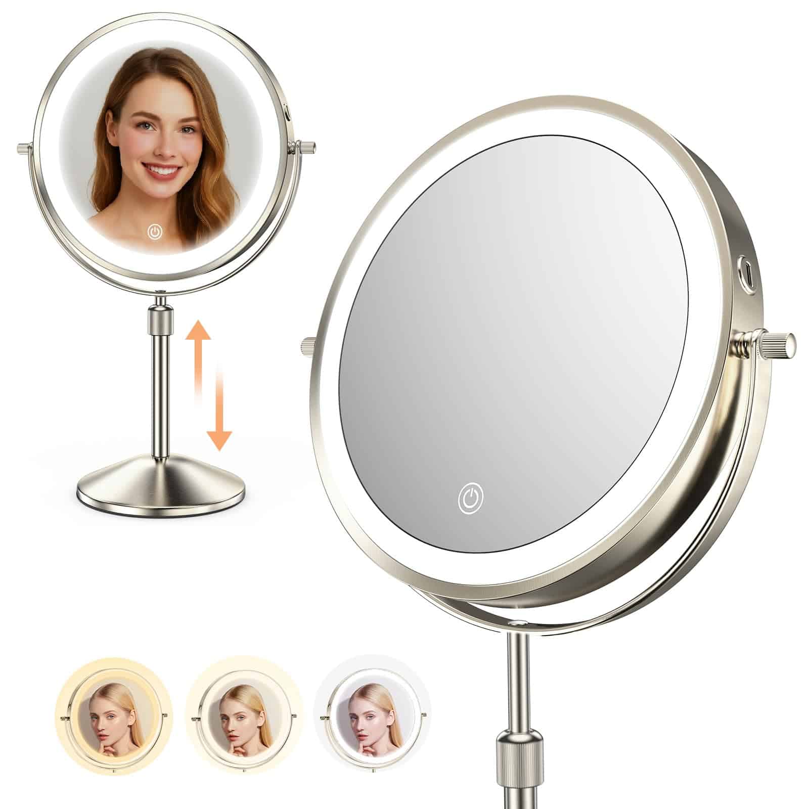 Espejo de Maquillaje Profesional Iluminado de 8.7in -
