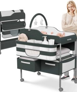 Mesa Cambiadora Portátil para Bebés con Ruedas - Moderno