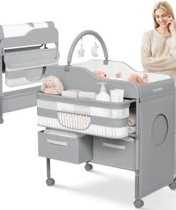 Mesa de Cambio de Lujo para Bebés con Ruedas - Cambiador