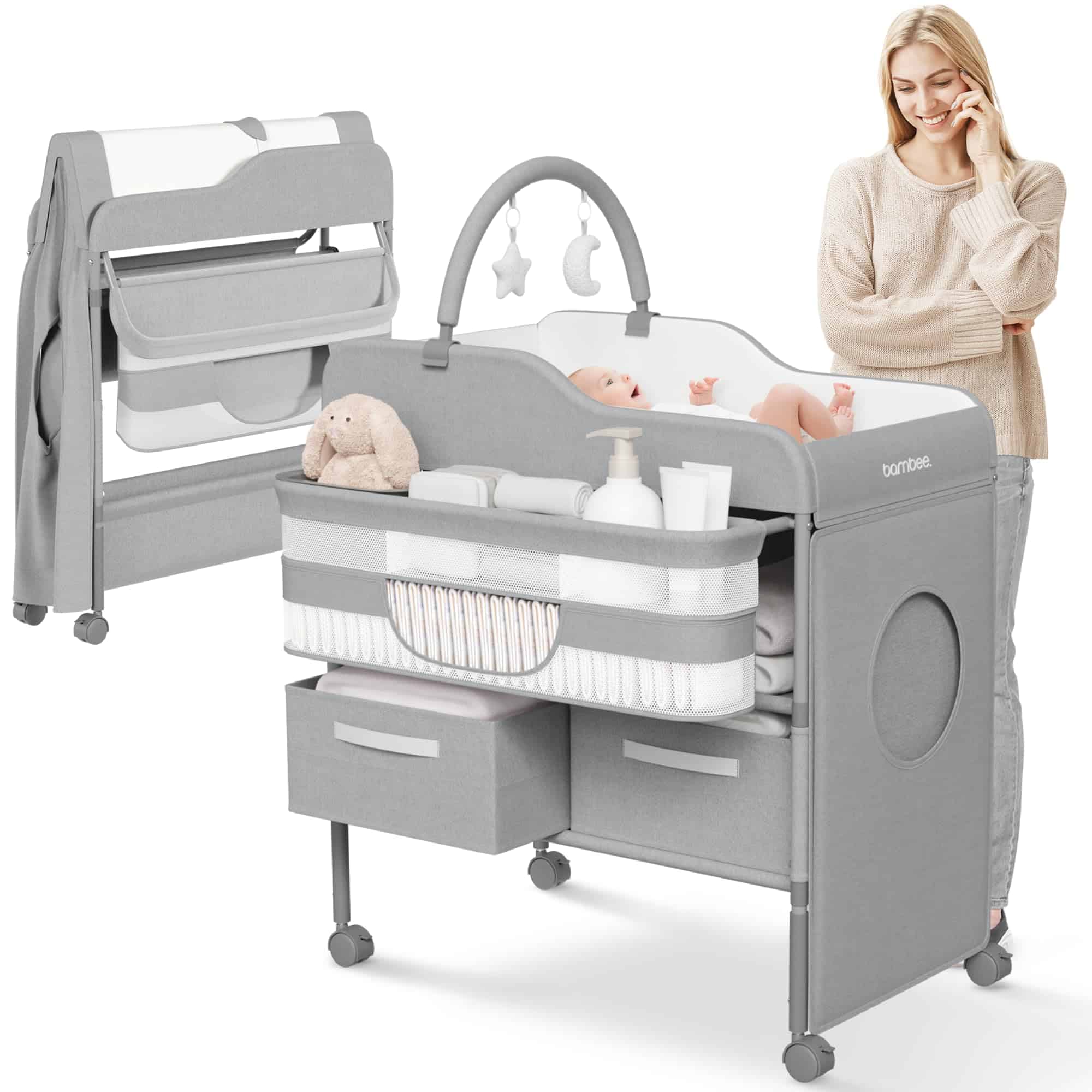 Mesa de Cambio de Lujo para Bebés con Ruedas - Cambiador