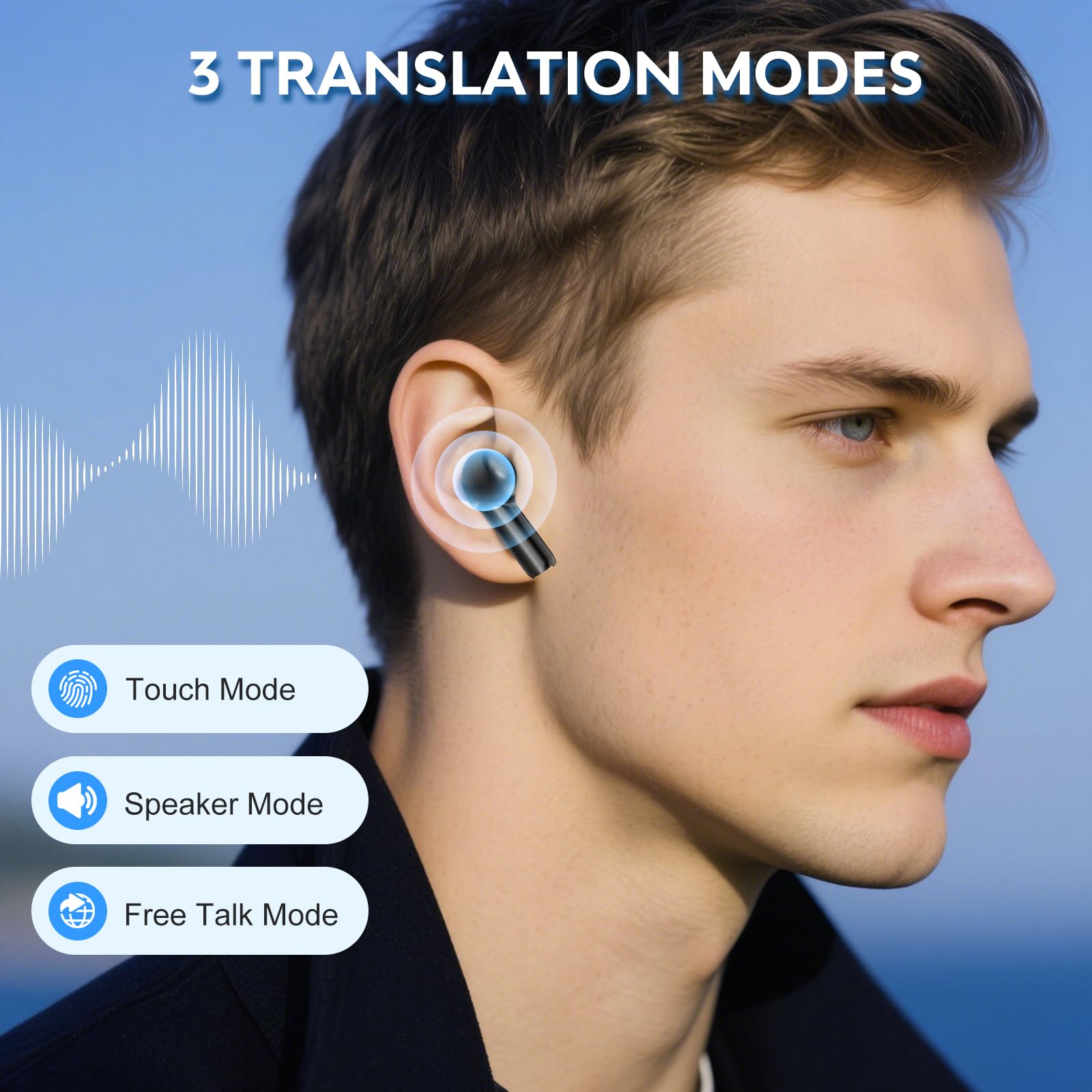 Audífonos de Traducción HTPREC, Audífonos Inalámbricos Con - Imagen 3