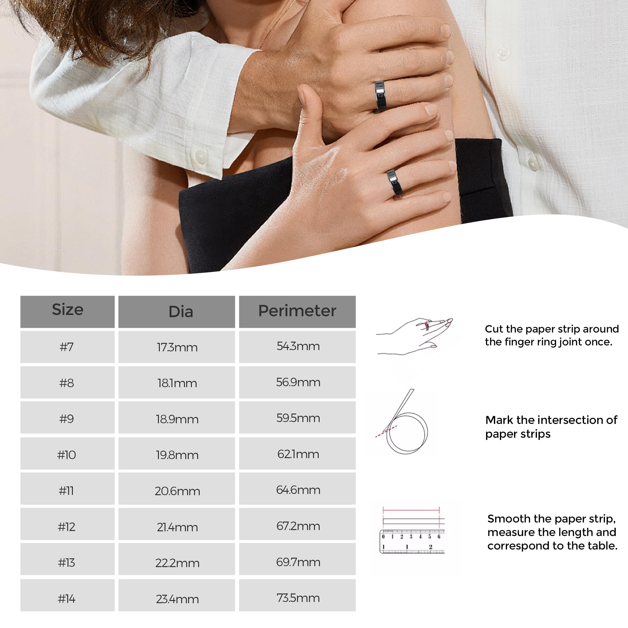 Anillo Inteligente Hugrow para Hombres y -Negro - Imagen 7