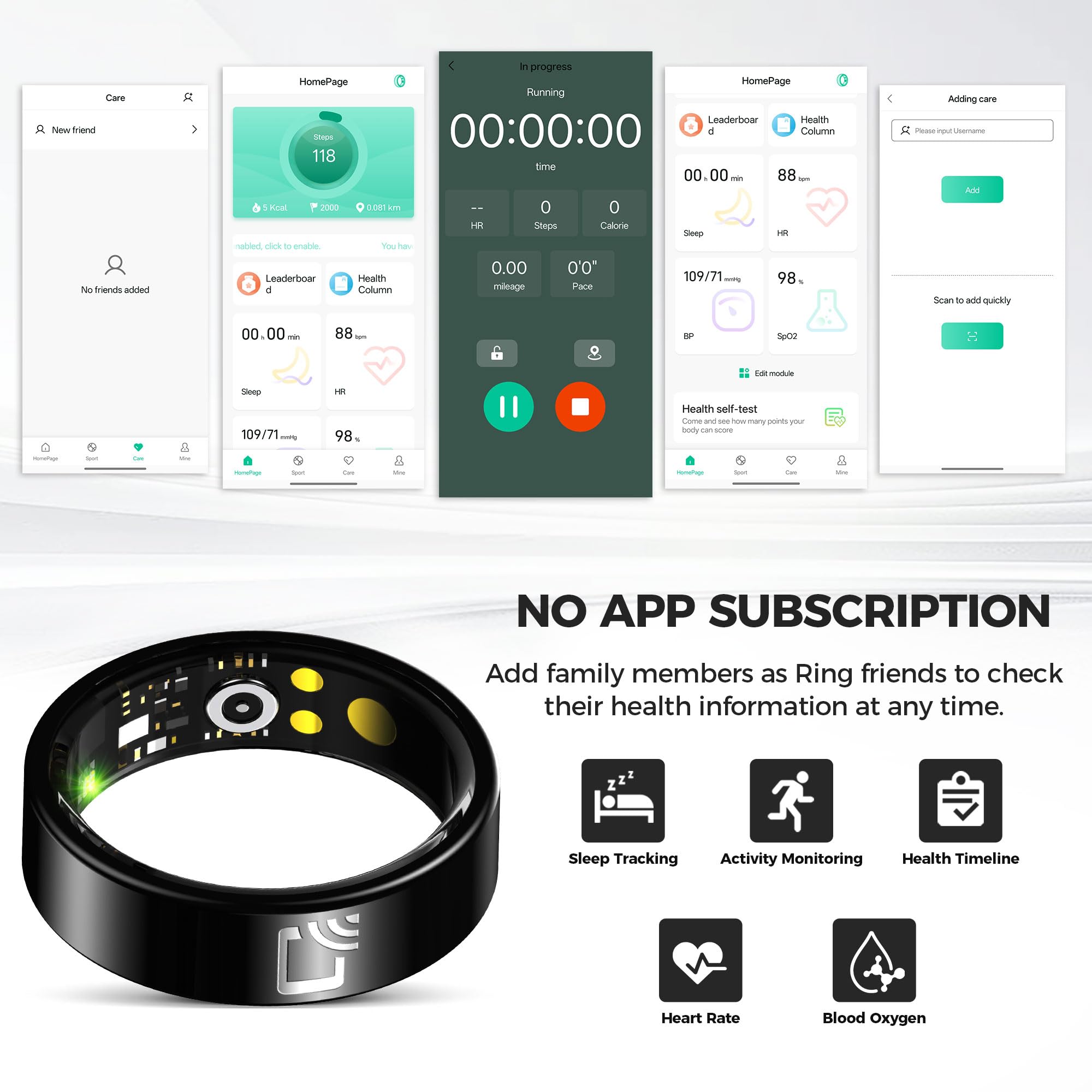 Anillo Inteligente Hugrow para Hombres y -Negro - Imagen 3