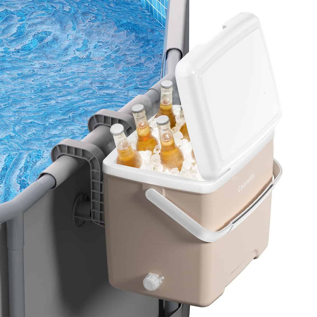 Calanofin Pool Cooler, 13.7 Quart Hard Cooler Box Outdoor
