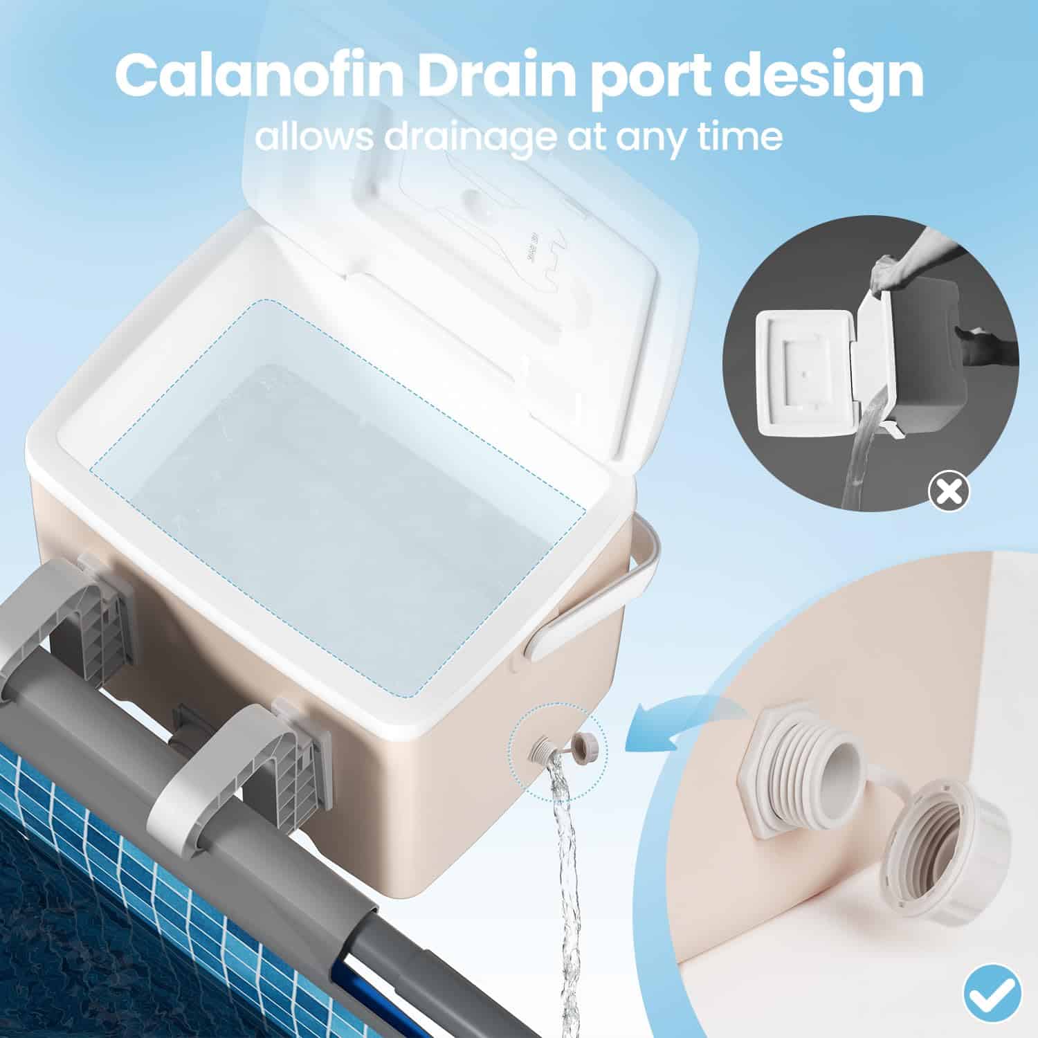 Calanofin Pool Cooler, 13.7 Quart Hard Cooler Box Outdoor - Imagen 4