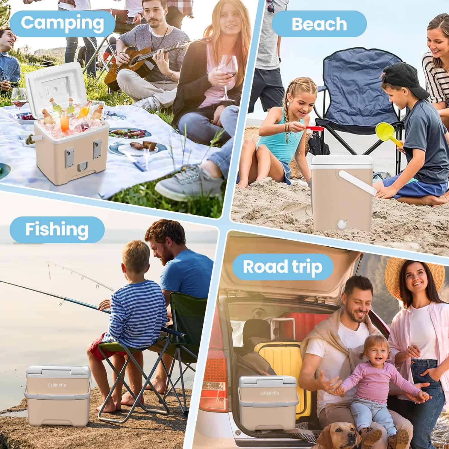 Calanofin Pool Cooler, 13.7 Quart Hard Cooler Box Outdoor - Imagen 8