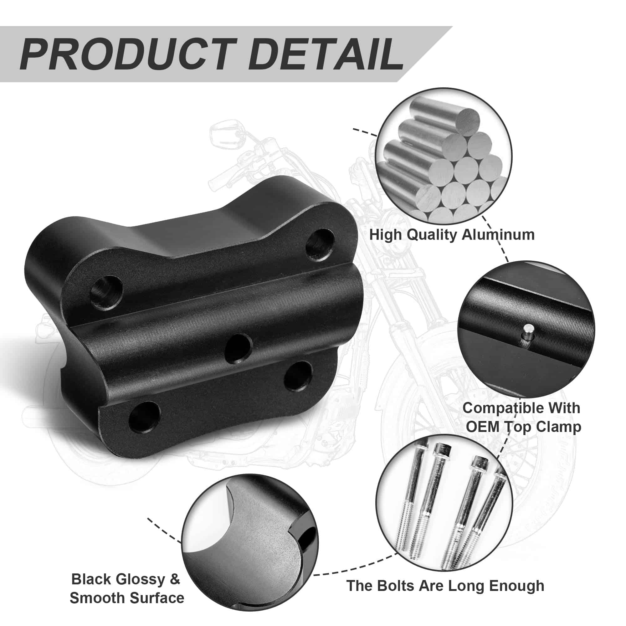 Kit de elevadores de manillar de aluminio billet para Can - Imagen 4