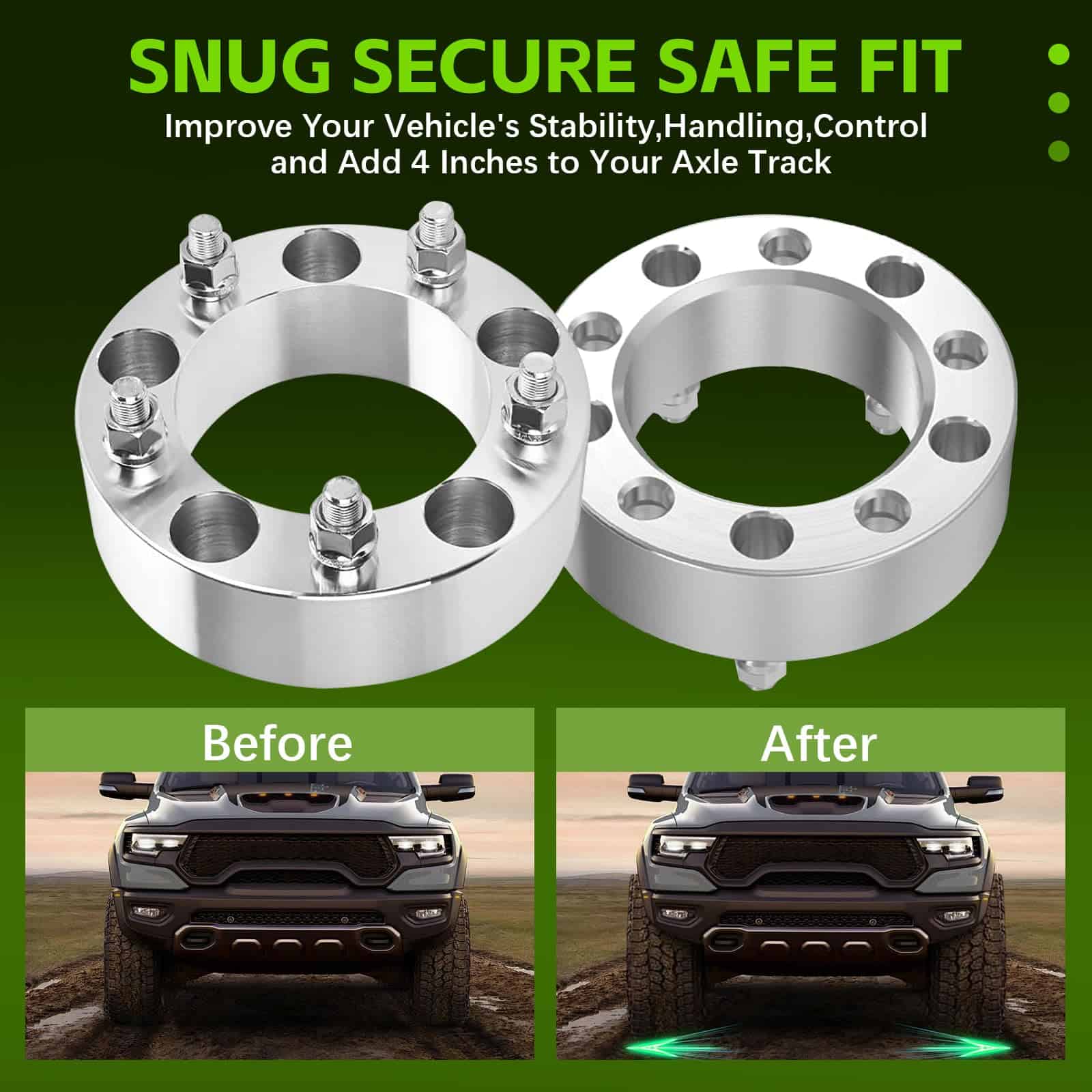 JALIAMTE 2'' Separadores de Rueda de 5X5.5 pulgadas, 4 - Imagen 6