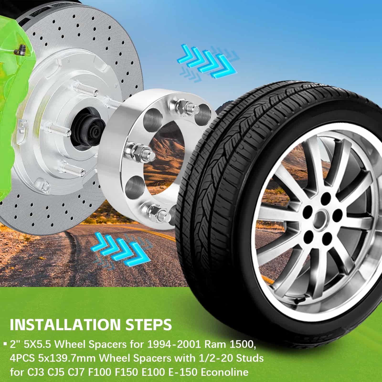 JALIAMTE 2'' Separadores de Rueda de 5X5.5 pulgadas, 4 - Imagen 7