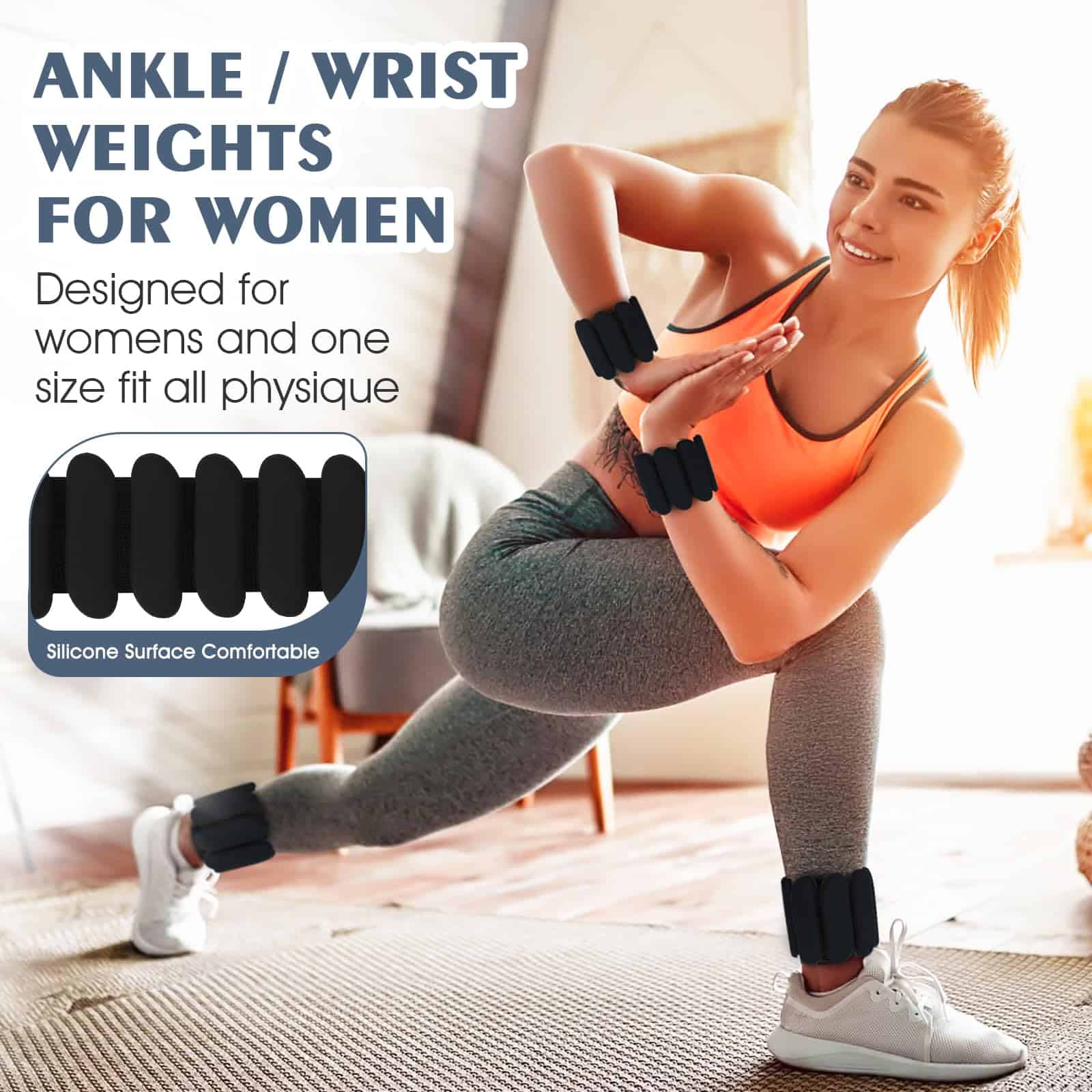 Pesas de Muñeca, Pesas de Muñeca y Tobillo para Mujeres y - Imagen 6