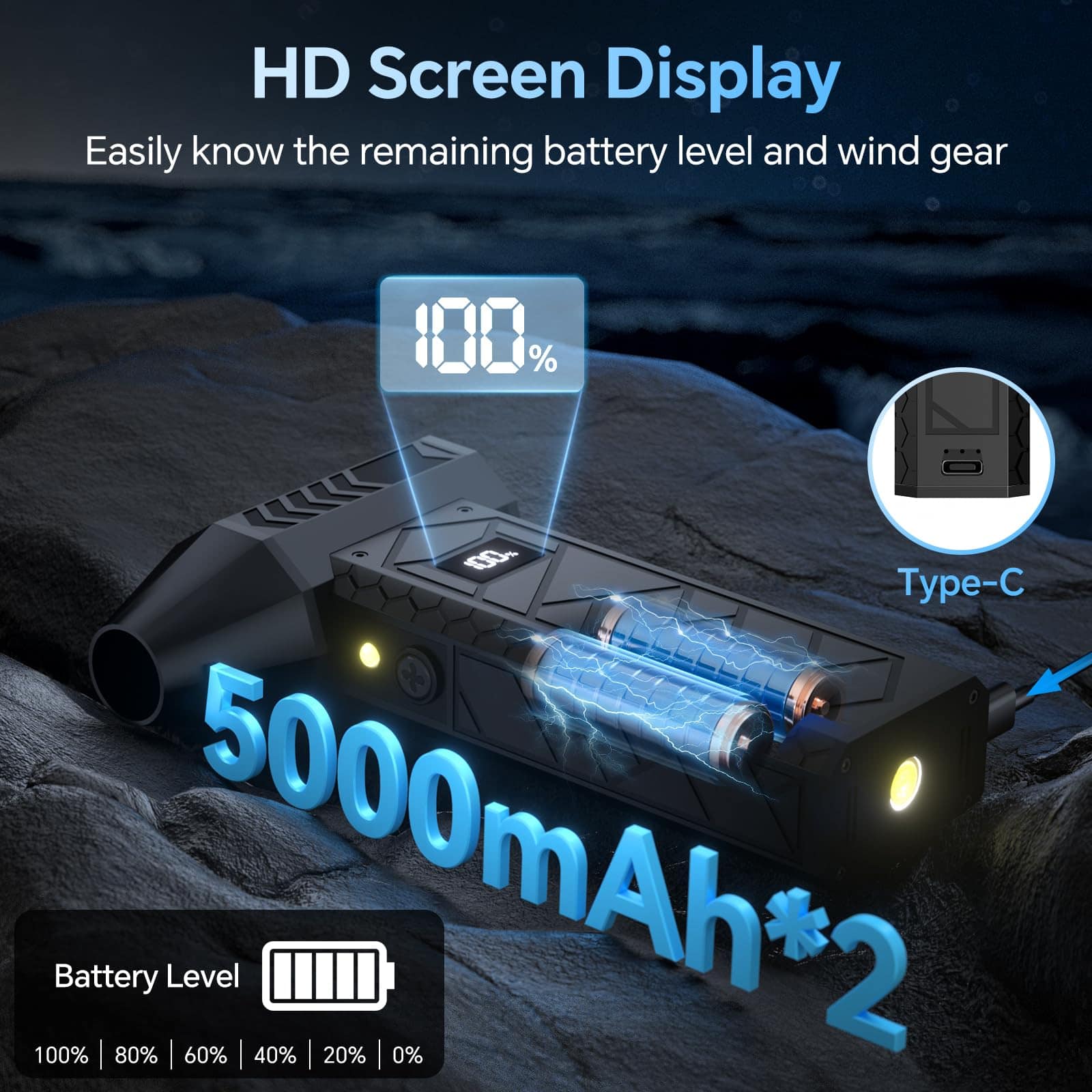 Soplador de Aire Comprimido de 10000mAh con Dos Luces - Imagen 4