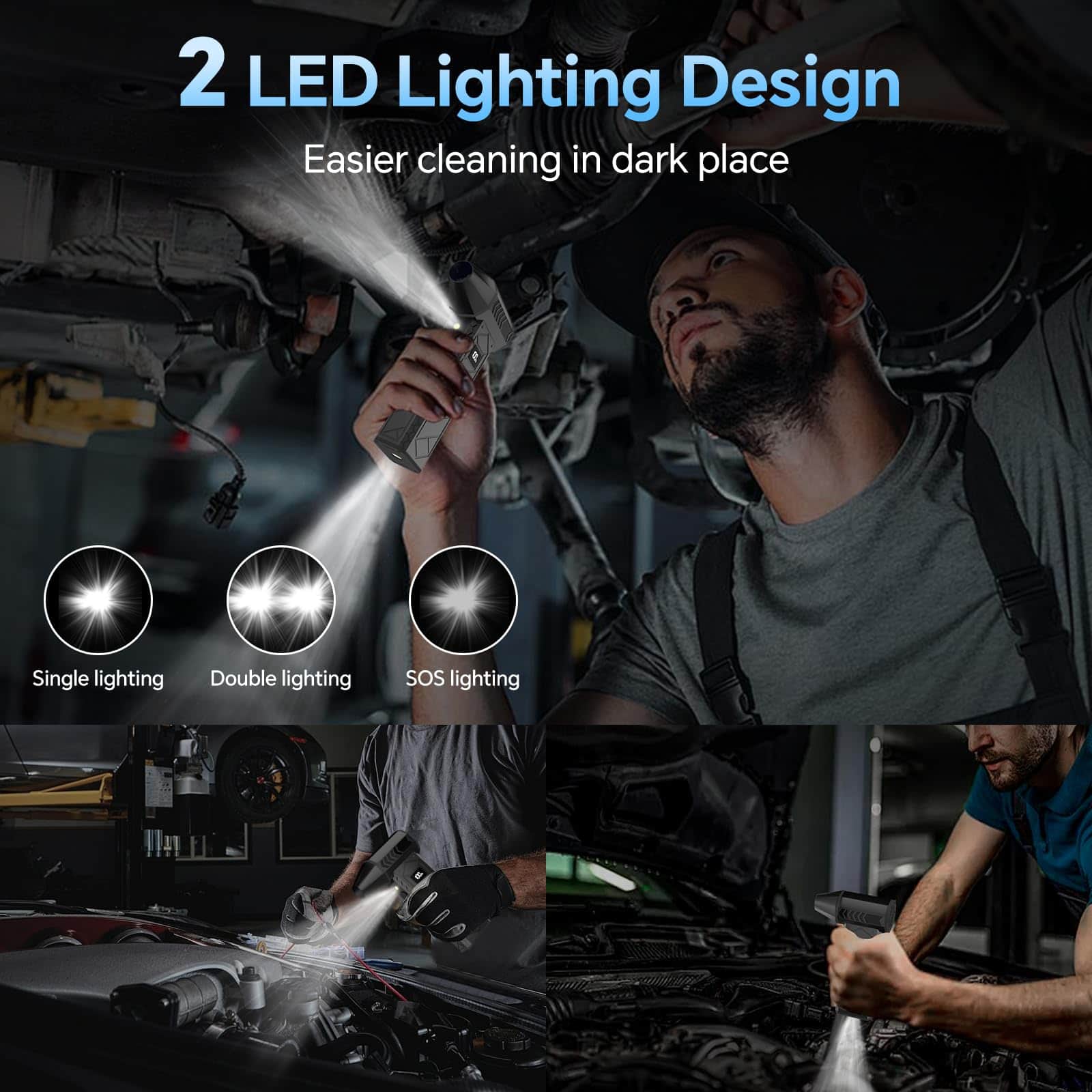 Soplador de Aire Comprimido de 10000mAh con Dos Luces - Imagen 5