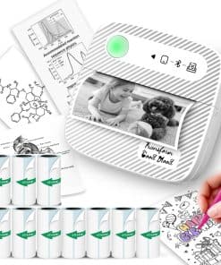 Mini Impresora, Impresora de Etiquetas con 10 Rollos de