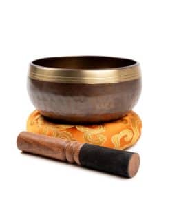 Set de Cuenco Tibetano de Canto de Latón - -Brown