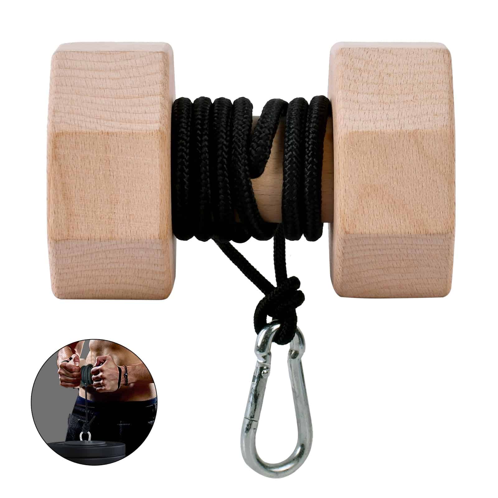 YCHLCHL Rodillo de muñeca de madera y fortalecedor de