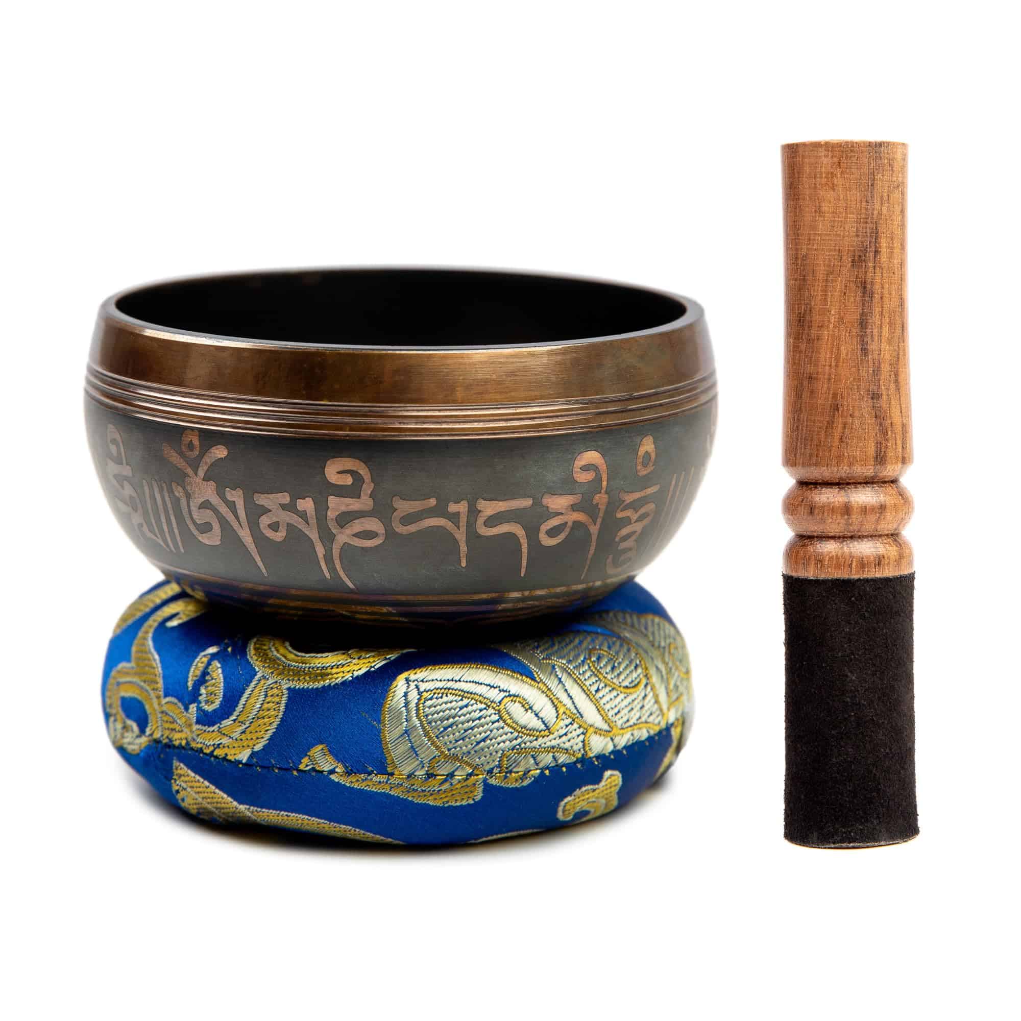 Set de Cuenco Tibetano de latón - Grado Maestro -Dark Brown - Imagen 4