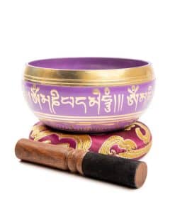 Set de Cuenco Tibetano de Latón - Grado Maestro -o y Rojo)