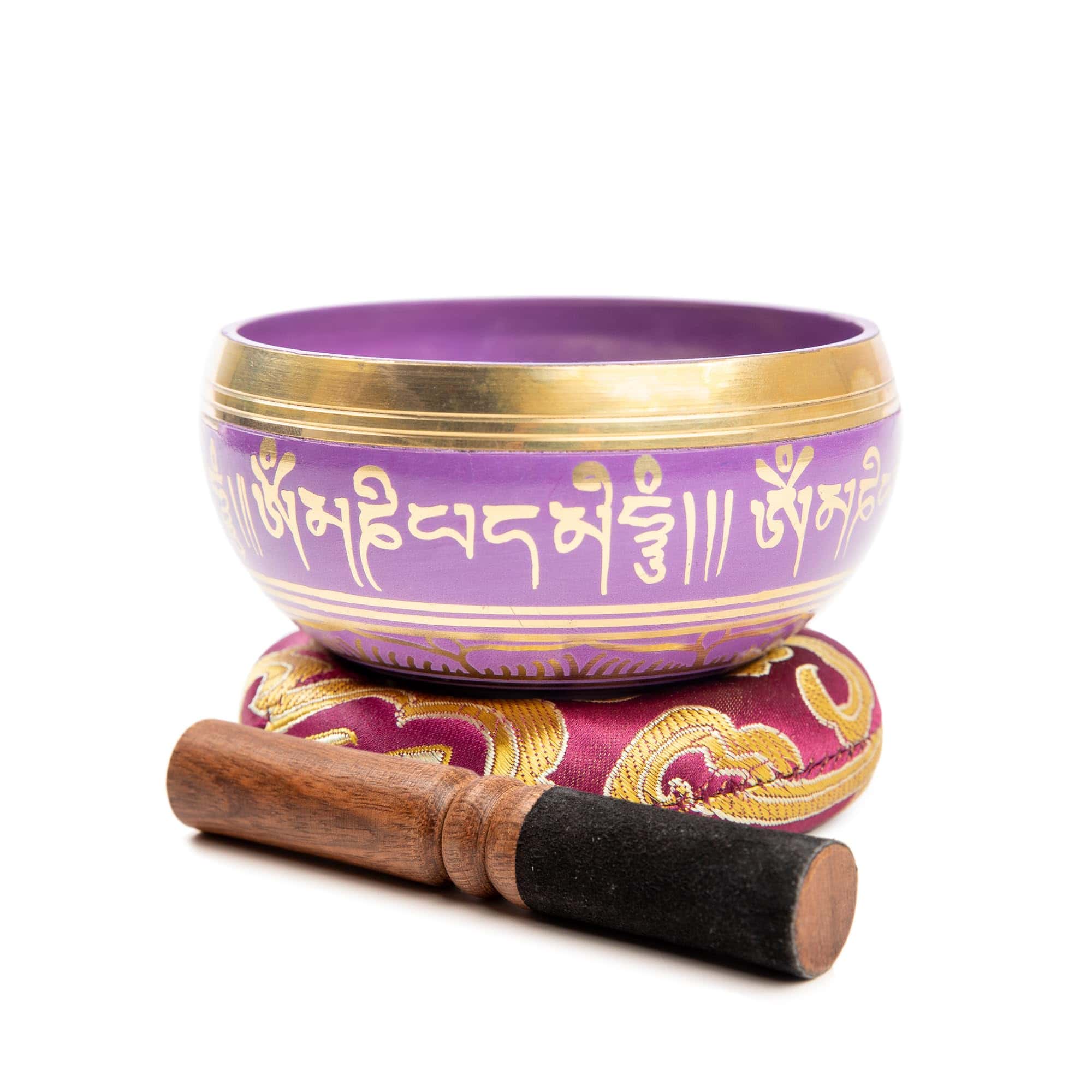 Set de Cuenco Tibetano de Latón - Grado Maestro -o y Rojo)