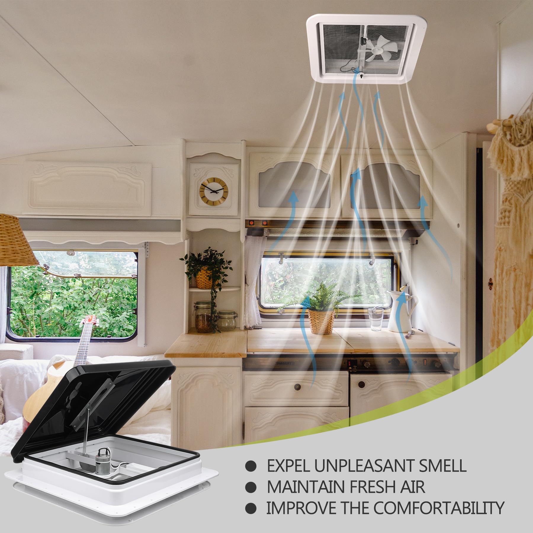 Ventilador de Techo para RV Wokyy de 14" con Control - Imagen 3