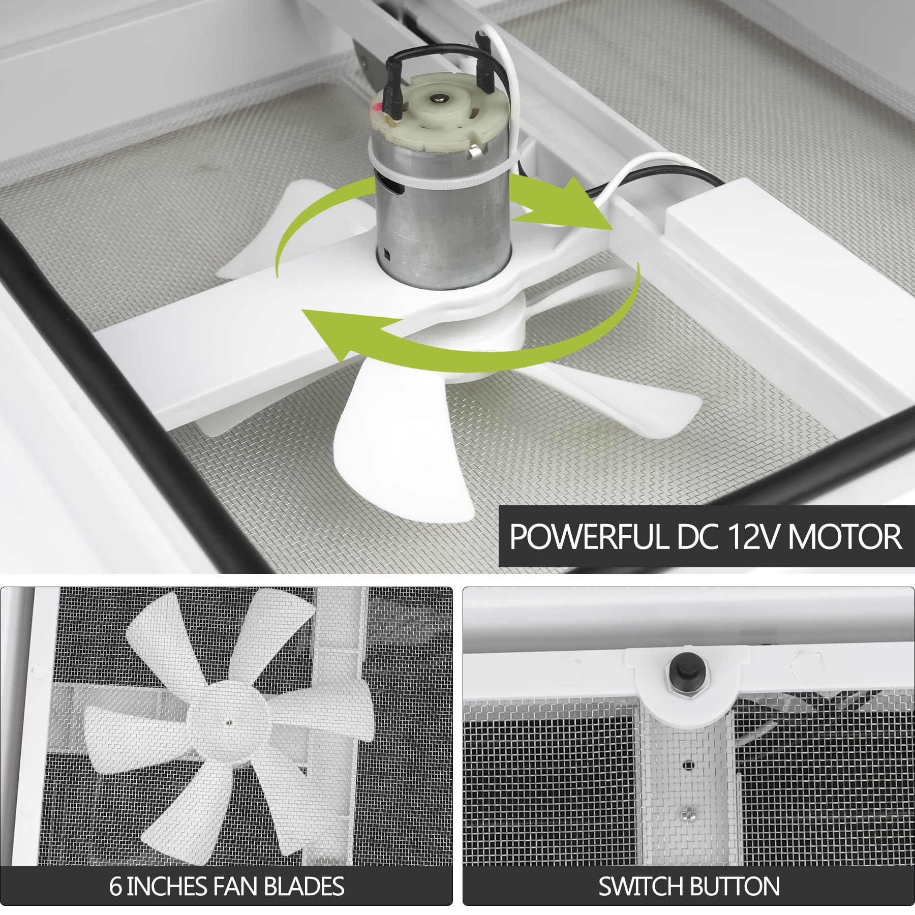 Ventilador de Techo para RV Wokyy de 14" con Control - Imagen 5