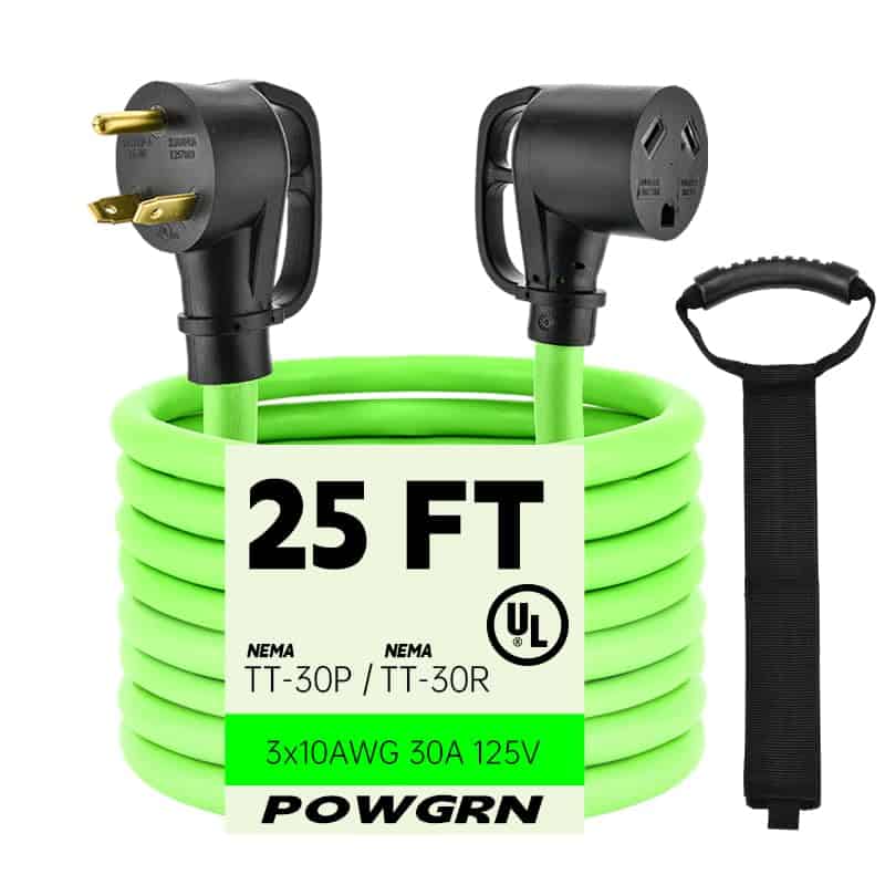 Cable de Extensión para RV de 25FT 30 Amp al Aire Libre con