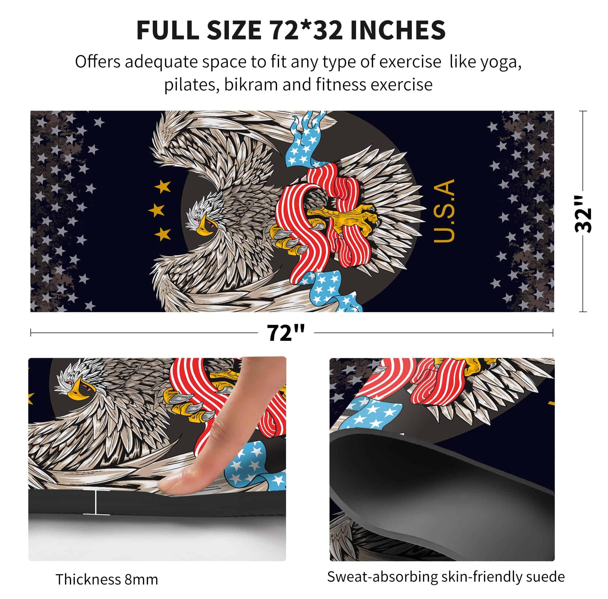 Tapete de Yoga de Gamuza TPE nuveti, Alta Densidad, - Imagen 5