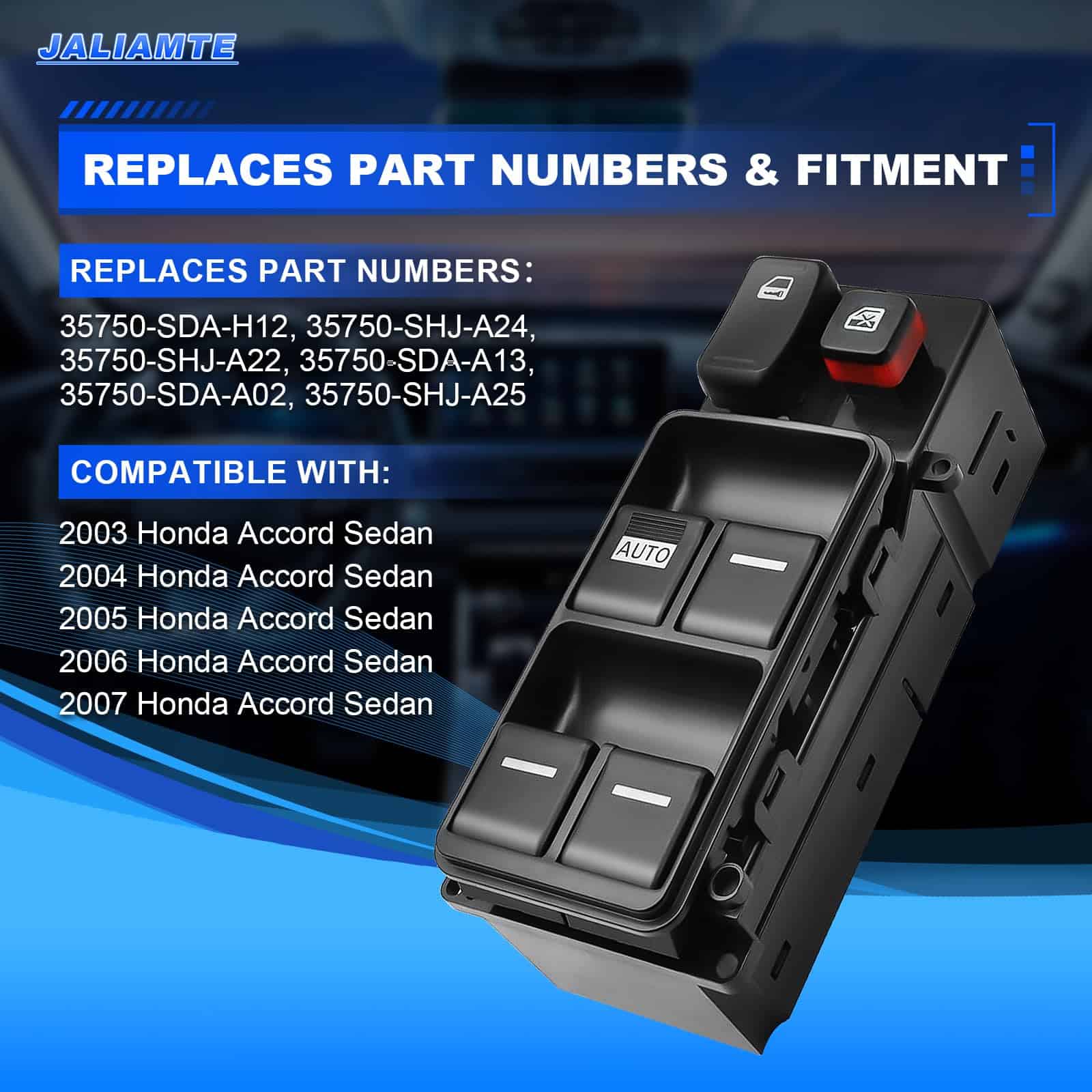 JALIAMTE 35750-SDA-H12 Interruptor de control de ventana de - Imagen 4