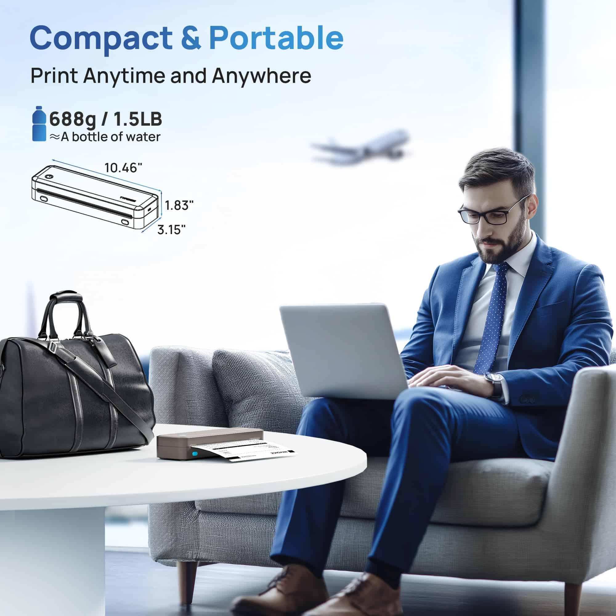 Impresoras portátiles inalámbricas TYPONOS -Marrón - Imagen 9