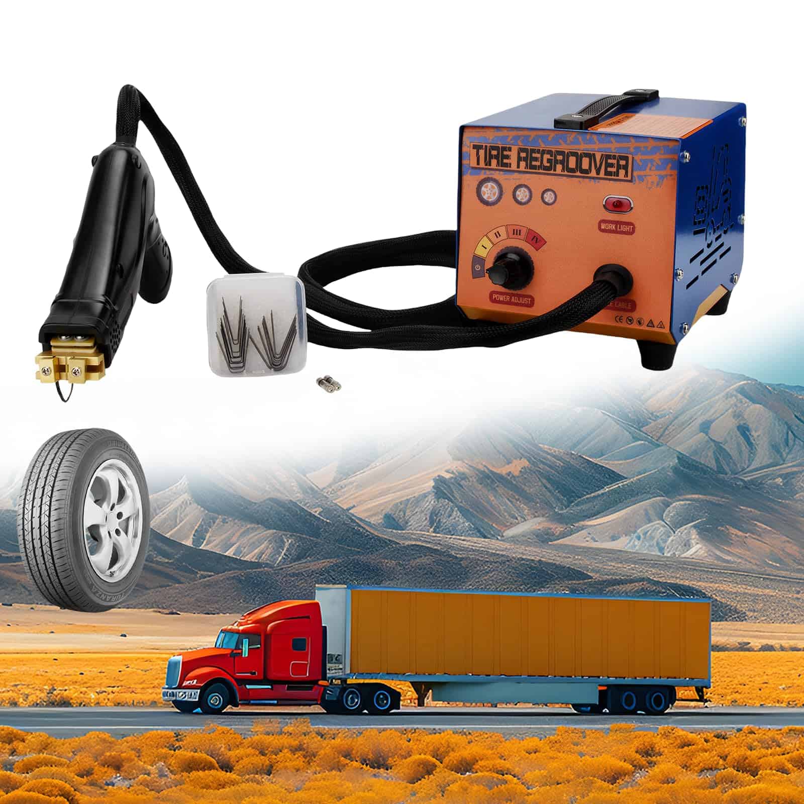 Máquina de ranurar neumáticos portátil profesional de 1000